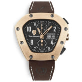 Lamborghini Black Leather Dress Watch